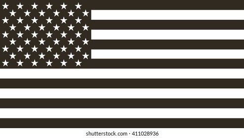 Flag american black and white in  flat design
