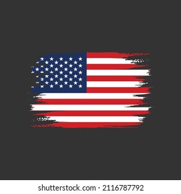 Flag of American with brush style