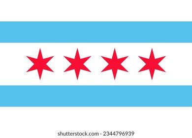 Flag of american city of Chicago.