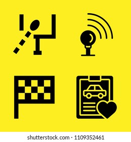 flag, american football, car repair and wifi vector icon set. Sample icons set for web and graphic design