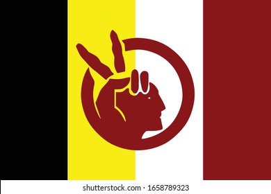 Flag Of American Indian Movement In Proportions And Colors Vector.