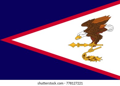 Flag American Samoa flat style. The icon of national symbol. State sign in flat style on the entire page as vector illustration