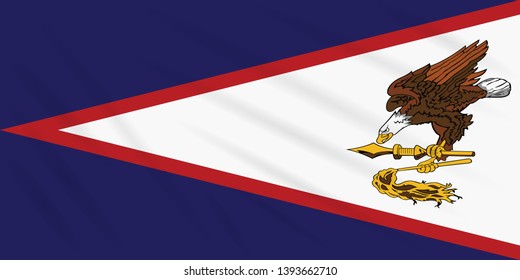Flag American Samoa swaying in wind, realistic vector