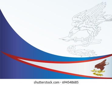 Flag of American Samoa, template for the award, an official document with the flag and the symbol of American Samoa