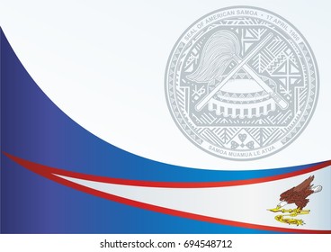 Flag of American Samoa, template for the award, an official document with the flag and the symbol of American Samoa