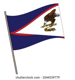 Flag of American Samoa , American Samoa flag waving isolated vector illustration