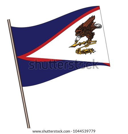 Flag of American Samoa , American Samoa flag waving isolated vector illustration