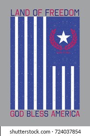 flag american seal stars poster vector illustration