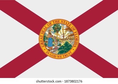 flag of the American state of Florida vector illustration