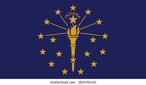 bandera de la ilustración vectorial del estado norteamericano de Indiana
