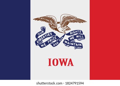 flag  of the American state of Iowa vector illustration