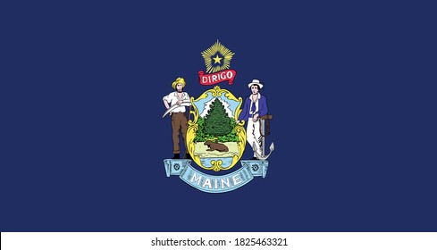 flag of the American state of Maine vector illustration