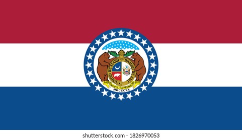 bandera de la ilustración vectorial del estado americano de Misuri
