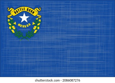 The flag of the American state of Nevada with a grunge overlay