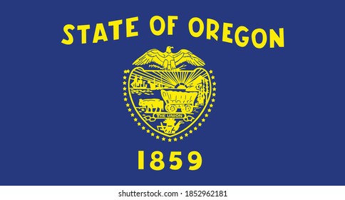 flag of the American state of Oregon vector illustration