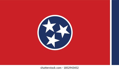 bandera de la ilustración vectorial del estado americano de Tennessee