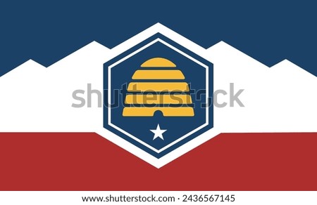 The flag of the American state of Utah Later Version