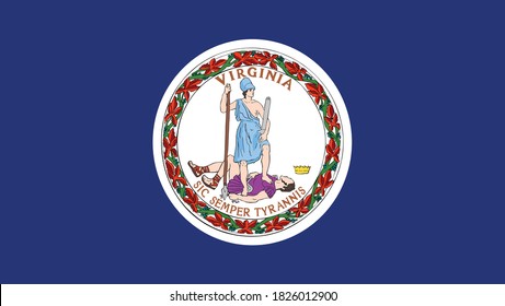 Flagge des amerikanischen Bundesstaates Virginia, Vektorgrafik
