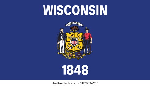 Flagge des amerikanischen Bundesstaates Wisconsin, Vektorgrafik