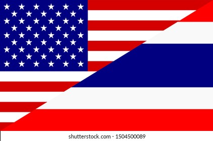 flag of american and thailand