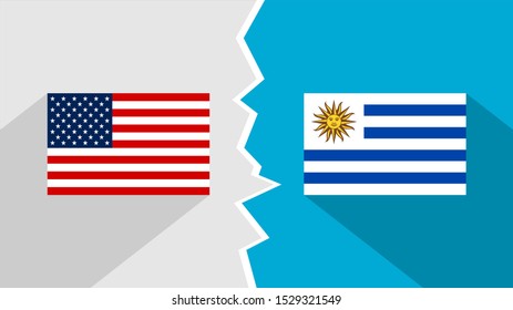 flag of american and uruguay