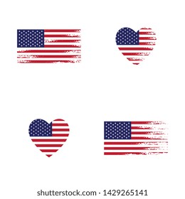 Flag american vector icon illustration design template