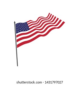 Flag american vector icon illustration design template
