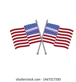 Flag american vector icon illustration design template
