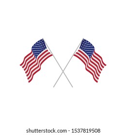 Flag american vector icon illustration design template