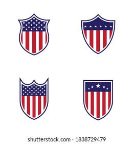 Plantilla de diseño de ilustraciones de iconos vectoriales de américa de bandera