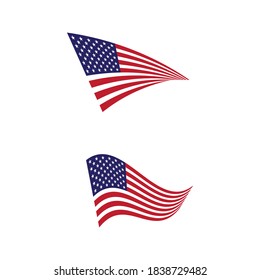 Flag american vector icon illustration design template