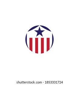 Plantilla de diseño de ilustraciones de iconos vectoriales de américa de bandera