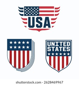 Flag American vector icon illustration design template
