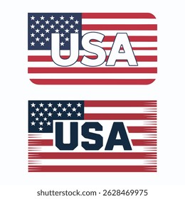 Modelo de design de ilustração de ícone de vetor americano de bandeira
