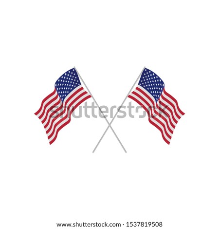 Flag american vector icon illustration design template