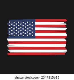 Bandera de la ilustración vectorial estadounidense