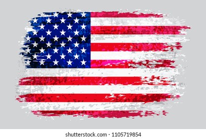 Flag of America.Watercolor USA flag.