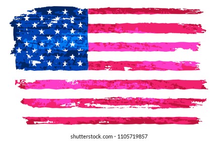 Flag of America.Watercolor USA flag.