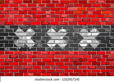 Flag of Amsterdam on a brick wall - Illustration