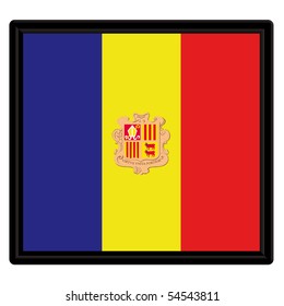 Flag of Andorra with black frame