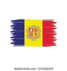 Flag of Andorra with brush style