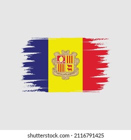 Flagge Andorras mit Pinselstil