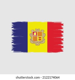Bandera de Andorra con estilo de pincel