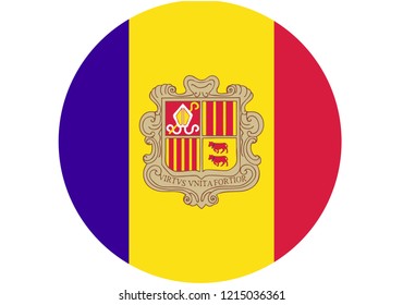 Flag of Andorra Circle Vector