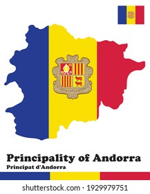 flag of Andorra inside Andorra map Andorra flag illustration