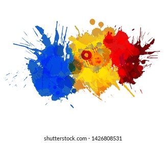 Flag of Andorra made of colorful splashes