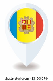 Flag of Andorra, Principality of Andorra. 