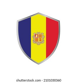 Flag of Andorra with silver frame