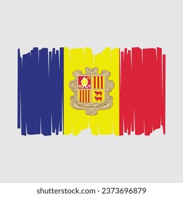 Flag of Andorra Vector Illustration