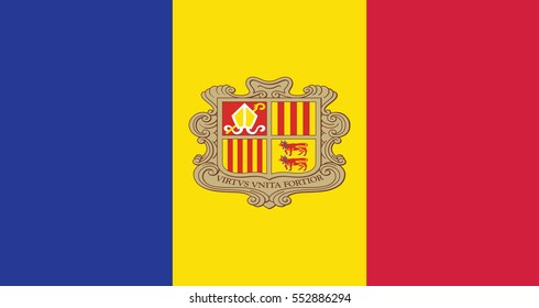 Flag of Andorra , Vector Illustration